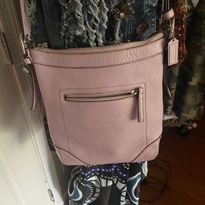 Coach Plum Pebbled Leather Handbag F12319